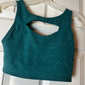 Lululemon Green  Patterned Cutout Sports Bra / Crop Top size 4